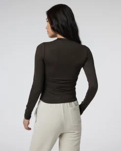 Long Sleeve Halo Ruched Tee