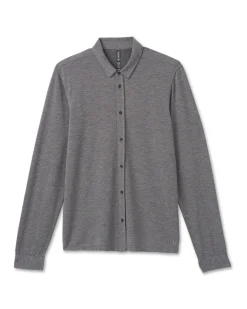 Long Sleeve Knit Twill Button Down