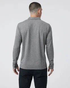 Long Sleeve Knit Twill Button Down