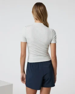 Short Sleeve Pose Mock Neck