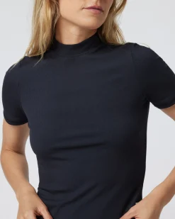 Short Sleeve Pose Mock Neck